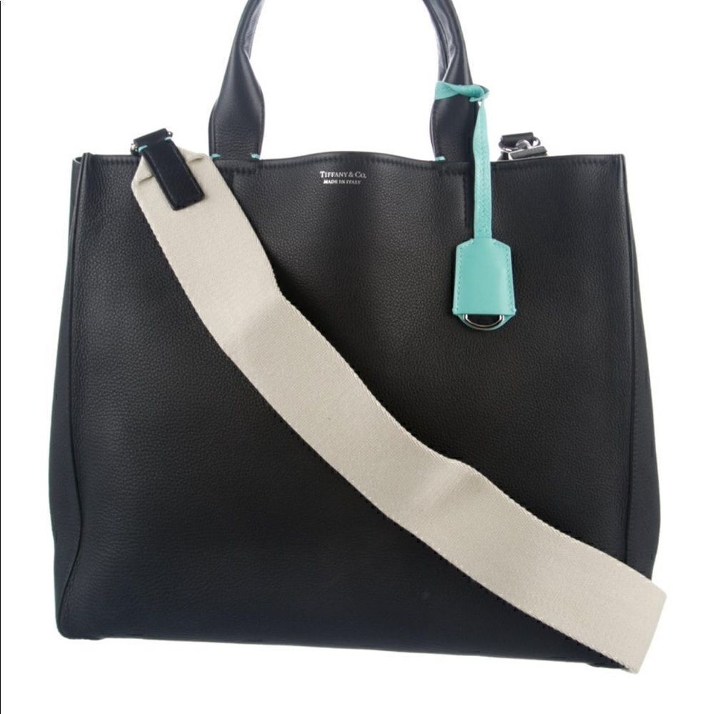 Tiffany & Co. Leather Tote with Canvas Strap